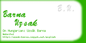 barna uzsak business card